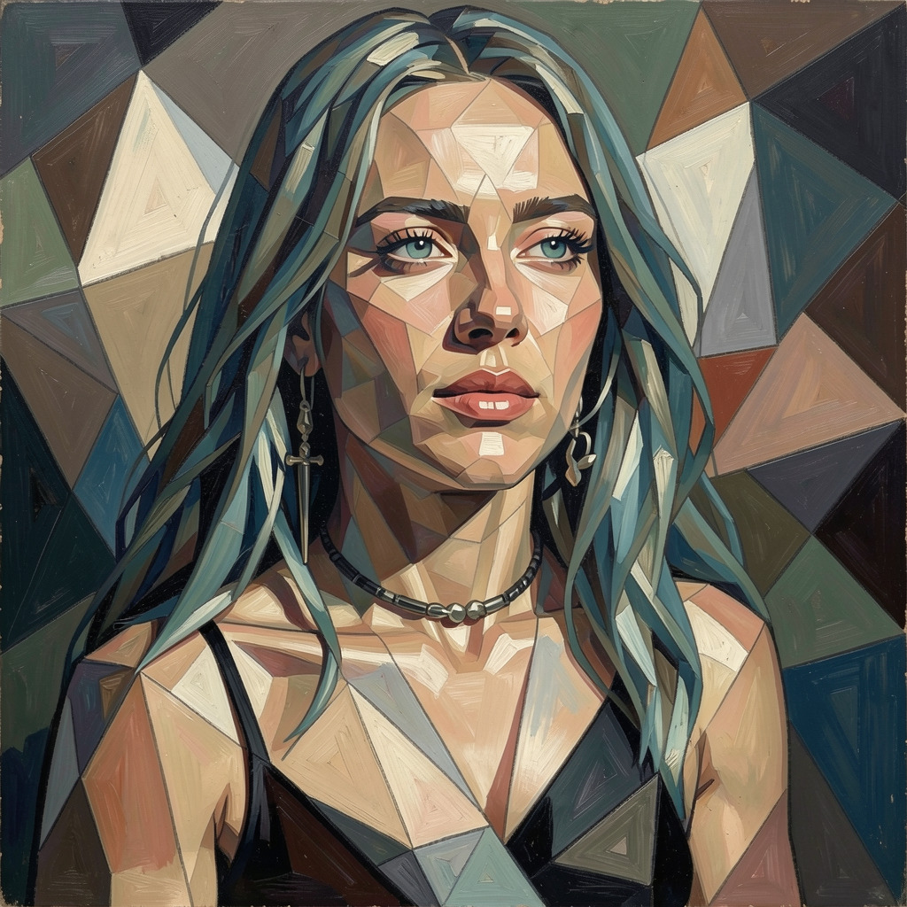 FaceArt Cubism portrait style