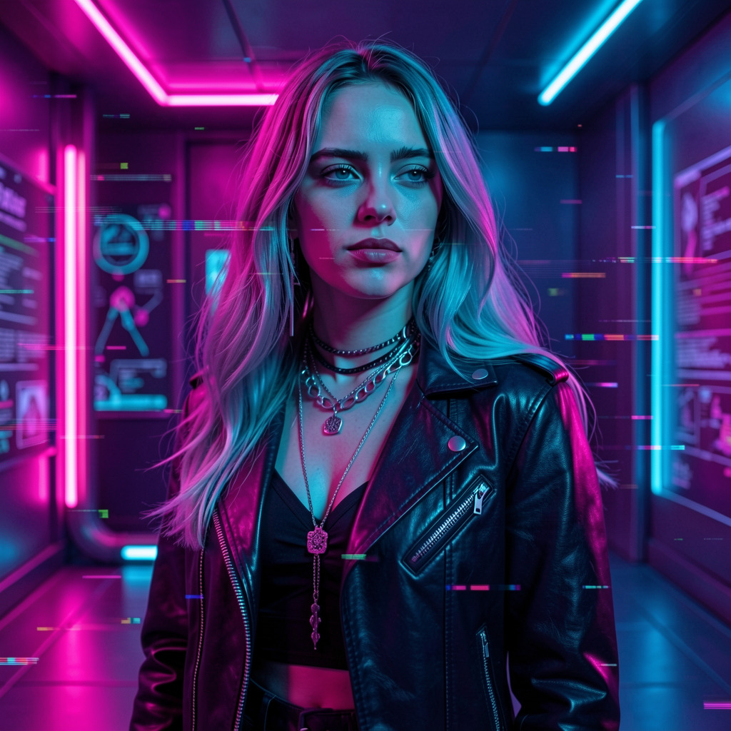 FaceArt Vaporwave Photo portrait style