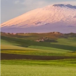 Sharpened and upscaled view of Mount Etna