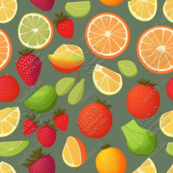 Fruits illustration flat texture, trending on artstation, base color, albedo, detailed, 4k