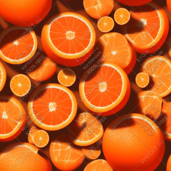Orange fruit illustration graphic design wall texture, trending on artstation, base color, albedo, detailed, 4k