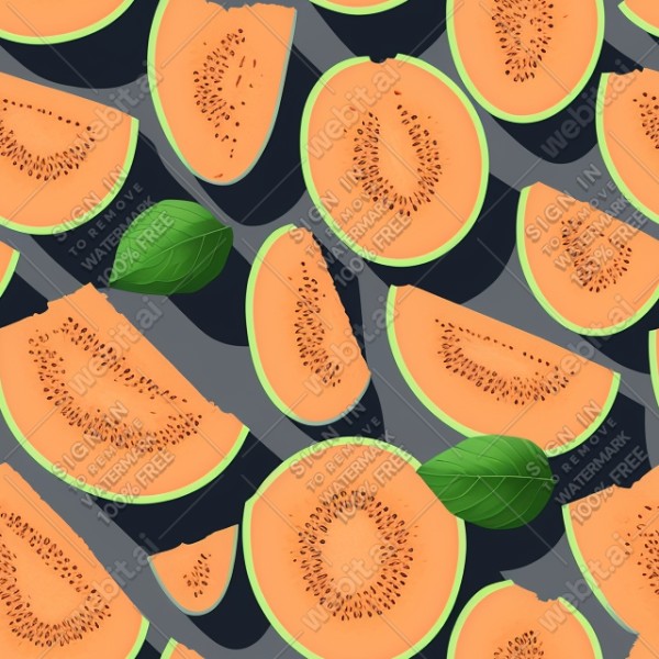 Cantaloupe illustration wall texture, trending on artstation, base color, albedo, detailed, 4k