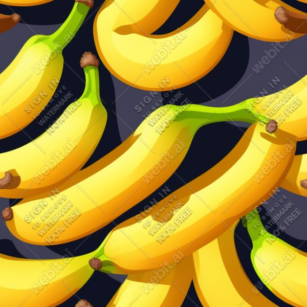 Banana fruit illustration graphic design wall texture, trending on artstation, base color, albedo, detailed, 4k