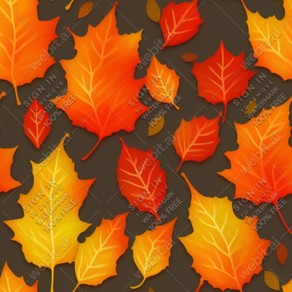 Autumn leaves illustration flat texture, trending on artstation, base color, albedo, detailed, 4k