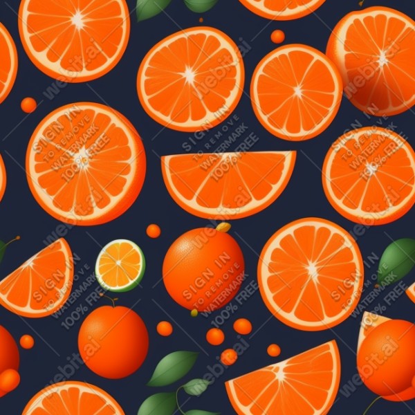 Orange fruit illustration graphic design wall texture, trending on artstation, base color, albedo, detailed, 4k
