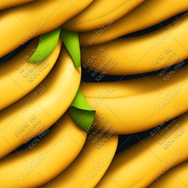 Banana fruit illustration graphic design wall texture, trending on artstation, base color, albedo, detailed, 4k