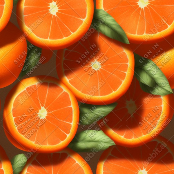 Orange fruit illustration wall texture, trending on artstation, base color, albedo, detailed, 4k