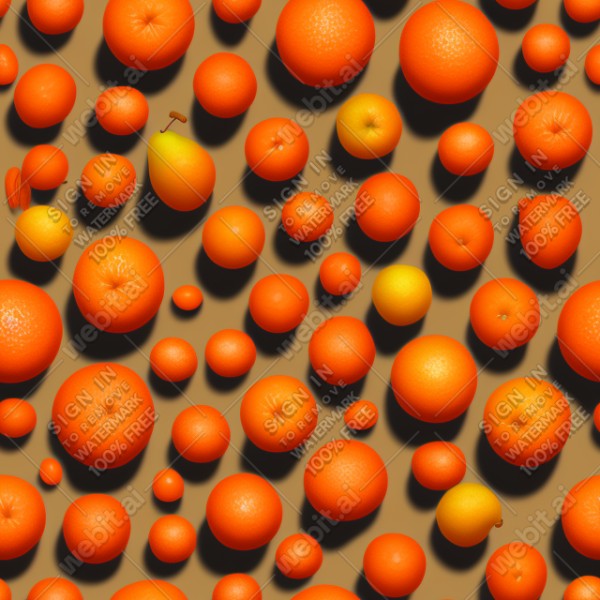 Orange fruit illustration graphic design wall texture, trending on artstation, base color, albedo, detailed, 4k