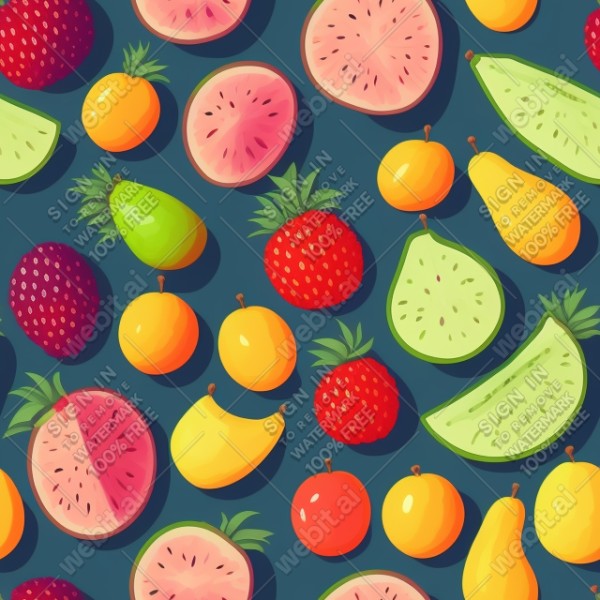 Fruits flat illustration, trending on artstation, base color, albedo, detailed, 4k