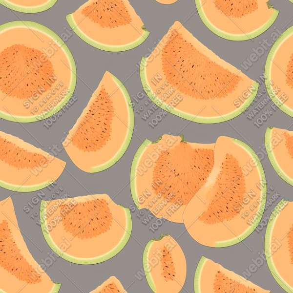 Cantaloupe illustration wall texture, trending on artstation, base color, albedo, detailed, 4k