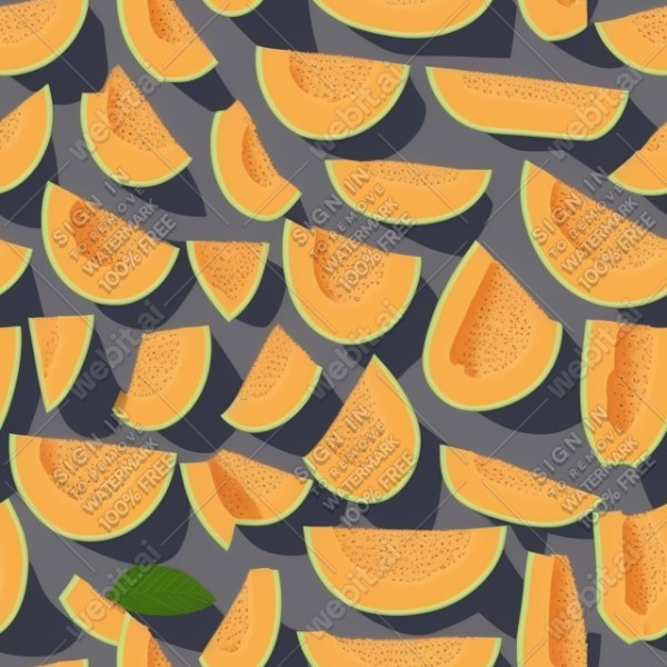 Cantaloupe illustration wall texture, trending on artstation, base color, albedo, detailed, 4k