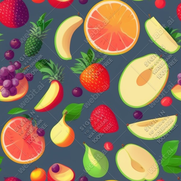 Fruits flat illustration, trending on artstation, base color, albedo, detailed, 4k
