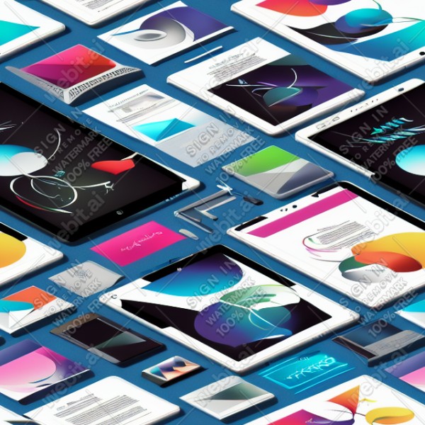Tablet tech illustration graphic design vector, trending on artstation, base color, albedo, detailed, 4k