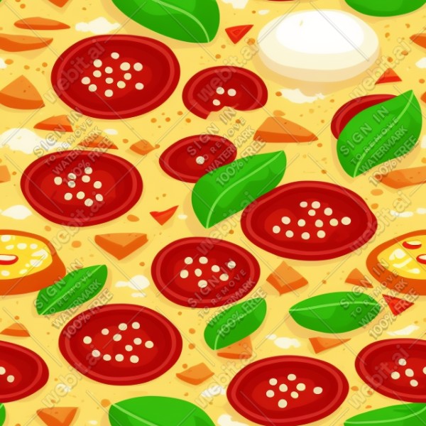 Pizza illustration design texture, trending on artstation, base color, albedo, detailed, 4k