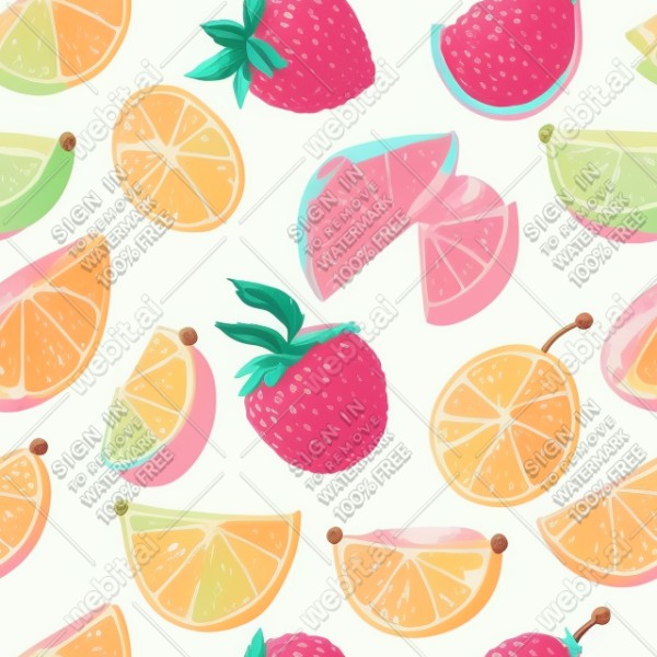 Pastel fruits flat illustration, trending on artstation, base color, albedo, detailed, 4k