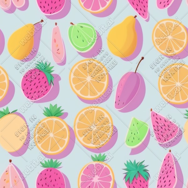 Pastel fruits flat illustration, trending on artstation, base color, albedo, detailed, 4k