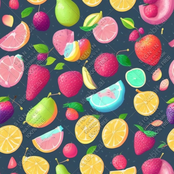 Pastel fruits flat illustration, trending on artstation, base color, albedo, detailed, 4k