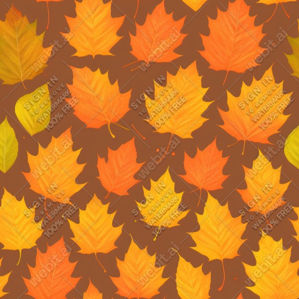 Autumn leaves illustration flat texture, trending on artstation, base color, albedo, detailed, 4k
