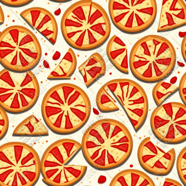 Pizza illustration design texture, trending on artstation, base color, albedo, detailed, 4k