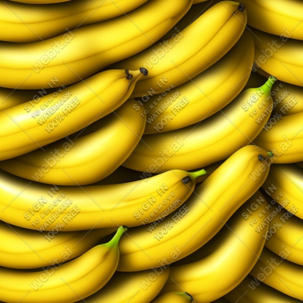 Banana fruit illustration graphic design wall texture, trending on artstation, base color, albedo, detailed, 4k