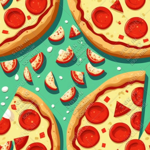 Pizza illustration design texture, trending on artstation, base color, albedo, detailed, 4k