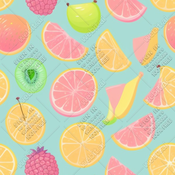 Pastel fruits flat illustration, trending on artstation, base color, albedo, detailed, 4k