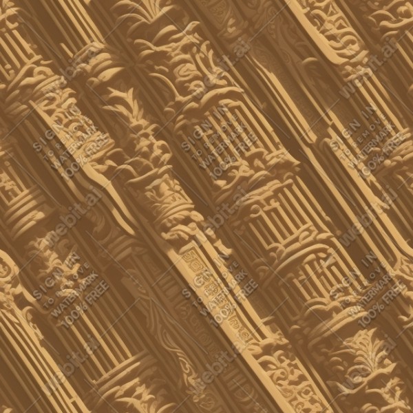 Ornate temple wall flat texture, trending on artstation, base color, albedo, detailed, 4k