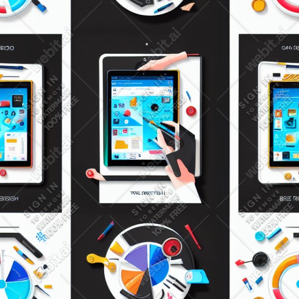 Tablet tech illustration graphic design vector, trending on artstation, base color, albedo, detailed, 4k
