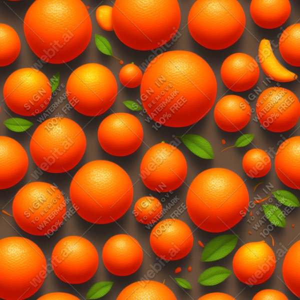 Orange fruit illustration wall texture, trending on artstation, base color, albedo, detailed, 4k