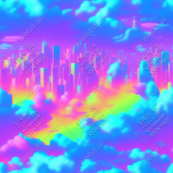 Aesthetic vaporwave psychedelic rainbow night city texture, trending on artstation, base color, albedo, detailed, 4k