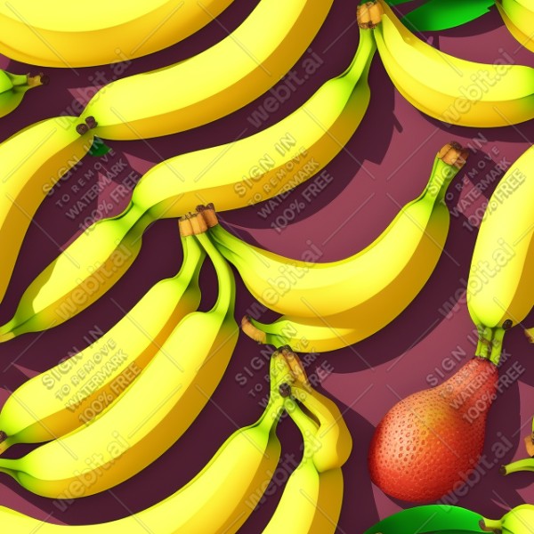 Banana fruit illustration graphic design wall texture, trending on artstation, base color, albedo, detailed, 4k