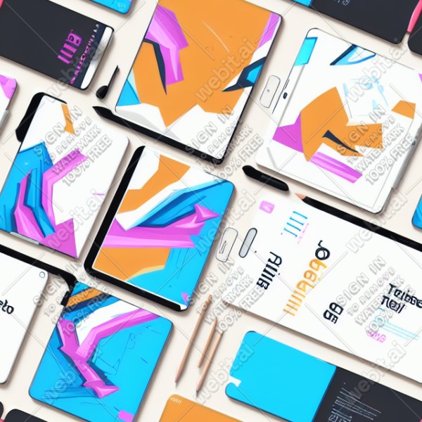 Tablet tech illustration graphic design vector, trending on artstation, base color, albedo, detailed, 4k