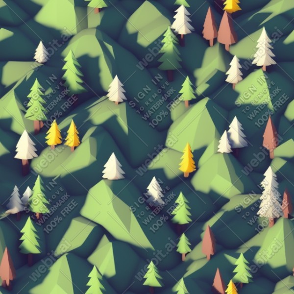 Aesthetic forest low poly texture, trending on artstation, base color, albedo, detailed, 4k