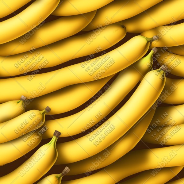 Banana fruit illustration graphic design wall texture, trending on artstation, base color, albedo, detailed, 4k