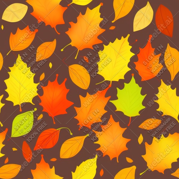 Autumn leaves illustration flat texture, trending on artstation, base color, albedo, detailed, 4k
