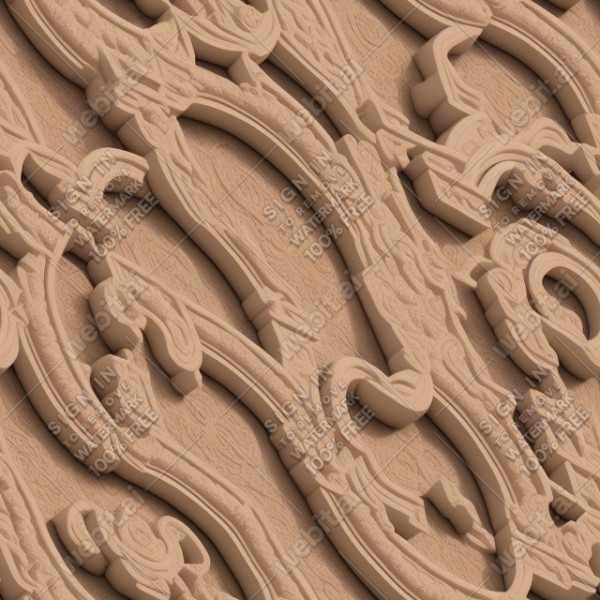Ornate temple wall flat texture, trending on artstation, base color, albedo, detailed, 4k