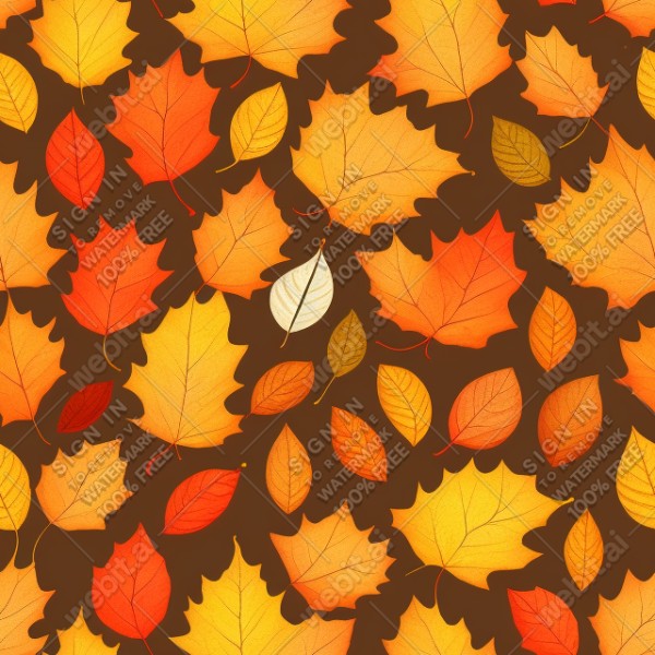 Autumn leaves illustration flat texture, trending on artstation, base color, albedo, detailed, 4k
