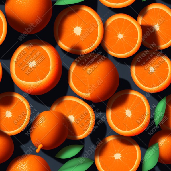 Orange fruit illustration wall texture, trending on artstation, base color, albedo, detailed, 4k