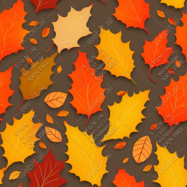 Autumn leaves illustration flat texture, trending on artstation, base color, albedo, detailed, 4k