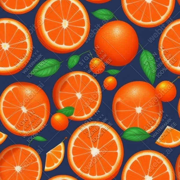 Orange fruit illustration wall texture, trending on artstation, base color, albedo, detailed, 4k