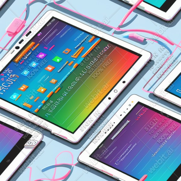 Tablet tech illustration graphic design vector, trending on artstation, base color, albedo, detailed, 4k