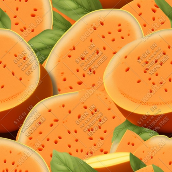 Cantaloupe illustration wall texture, trending on artstation, base color, albedo, detailed, 4k