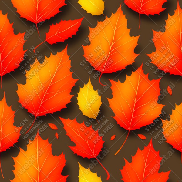 Autumn leaves illustration flat texture, trending on artstation, base color, albedo, detailed, 4k