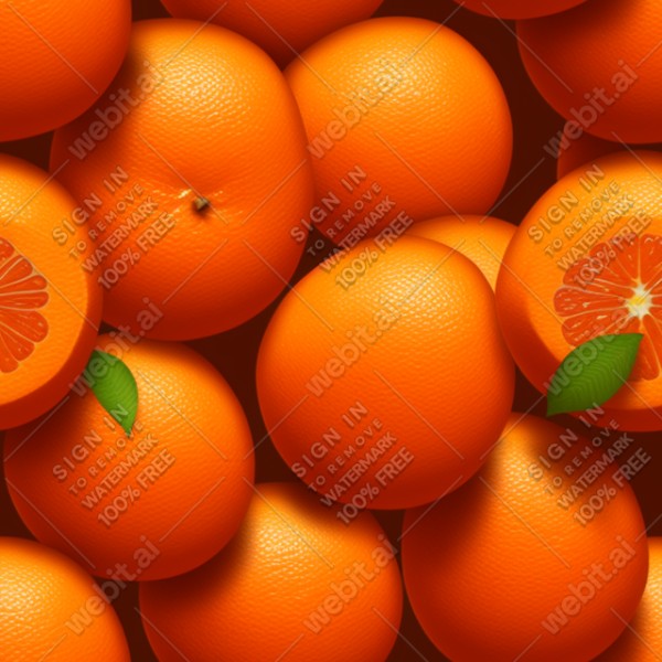 Orange fruit illustration graphic design wall texture, trending on artstation, base color, albedo, detailed, 4k