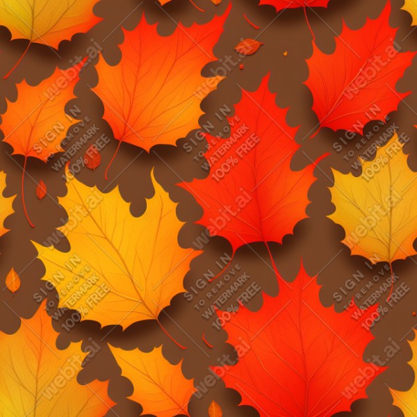 Autumn leaves illustration flat texture, trending on artstation, base color, albedo, detailed, 4k