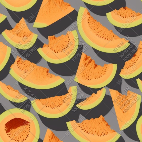 Cantaloupe illustration wall texture, trending on artstation, base color, albedo, detailed, 4k