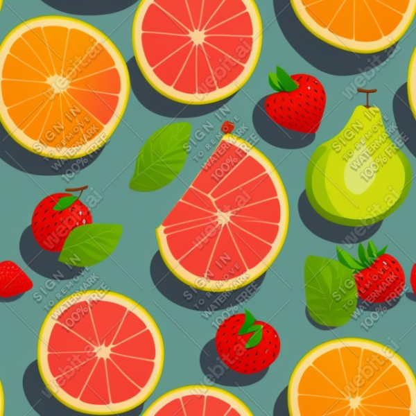 Fruits flat illustration, trending on artstation, base color, albedo, detailed, 4k