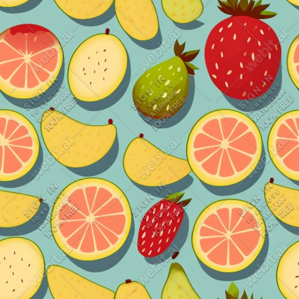 Fruit illustration flat texture, trending on artstation, base color, albedo, detailed, 4k