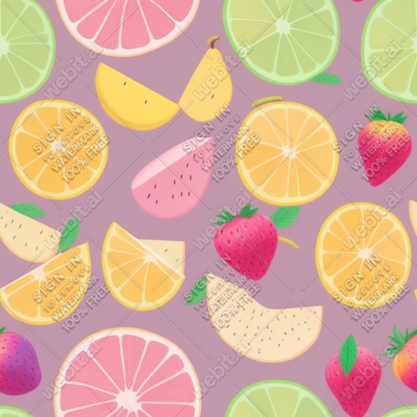 Pastel fruits flat illustration, trending on artstation, base color, albedo, detailed, 4k