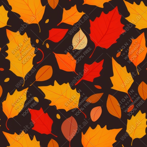 Autumn leaves illustration flat texture, trending on artstation, base color, albedo, detailed, 4k